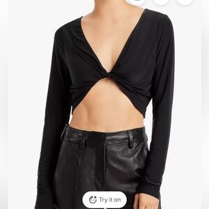Wayf Black Twist-Front Top